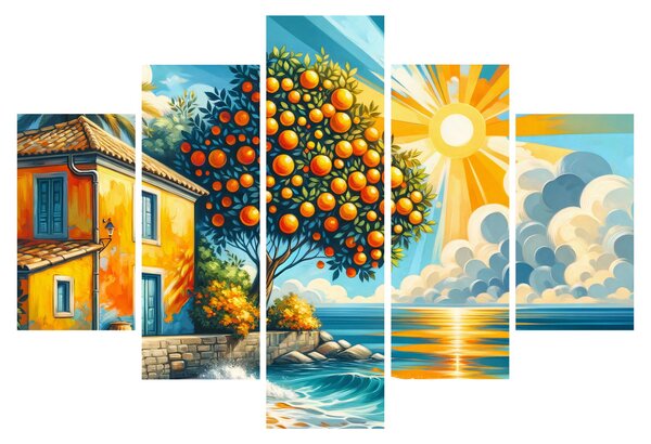 Obraz - Dom s pomarančmi I. (150x105 cm)