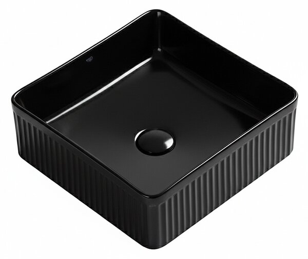 BPS-koupelny Keramické umývadlo na dosku AURA BL 375 37,5x37,5 cm, čierne