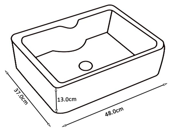 BPS-koupelny Keramické umývadlo na dosku ELISE BL 480 48x37 cm, čierne lesklé