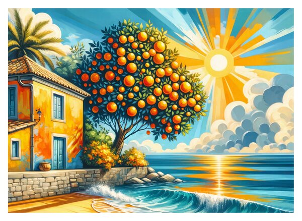 Obraz - Dom s pomarančmi I. (70x50 cm)