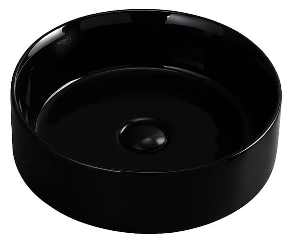 BPS-koupelny Keramické umývadlo na dosku LAVA BL 360 ø36 cm, čierne lesk