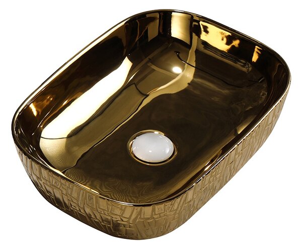 BPS-koupelny Keramické umývadlo na dosku MILO GL MOD7 455 45,5x32,5 cm, zlaté