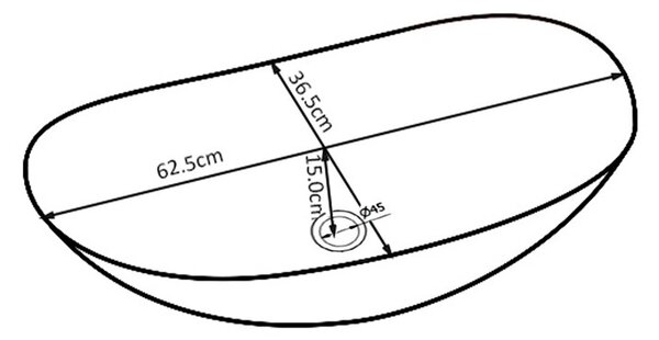BPS-koupelny Keramické umývadlo na dosku LAVI BR 625 62,5x36,5 cm, hnedé