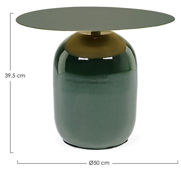 MUZZA Odkládací stolík Nali Ø 50 cm zelená