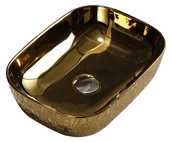 BPS-koupelny Keramické umývadlo na dosku MILO GL MOD7 455 45,5x32,5 cm, zlaté