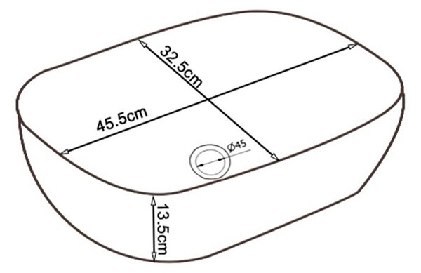 BPS-koupelny Keramické umývadlo na dosku MILO GL MOD7 455 45,5x32,5 cm, zlaté