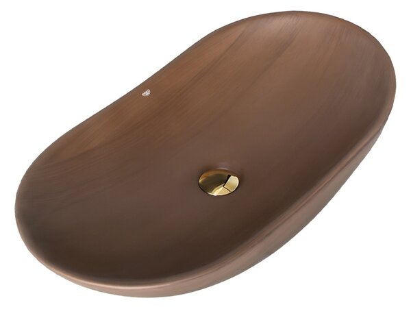 BPS-koupelny Keramické umývadlo na dosku LAVI BR 625 62,5x36,5 cm, hnedé