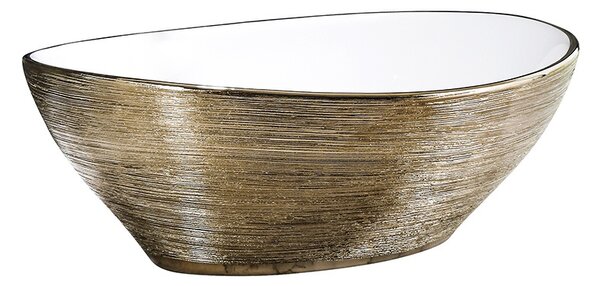 BPS-koupelny Keramické umývadlo na dosku LUMO GL BR 405 40,5x30 cm, biele/zlaté
