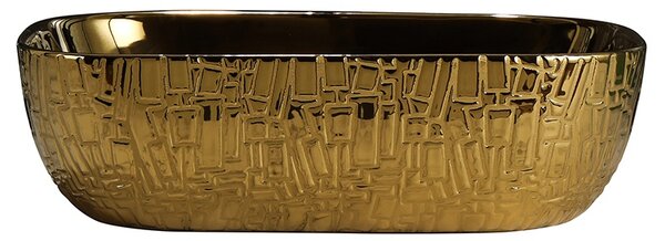BPS-koupelny Keramické umývadlo na dosku MILO GL MOD7 455 45,5x32,5 cm, zlaté