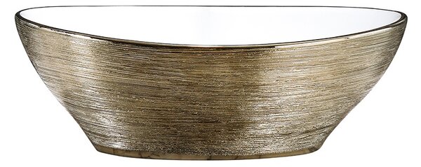 BPS-koupelny Keramické umývadlo na dosku LUMO GL BR 405 40,5x30 cm, biele/zlaté