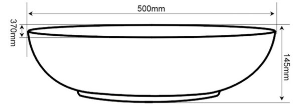 BPS-koupelny Keramické umývadlo na dosku KINI BL MOD6 500 50x37 cm, čierna lesk/zlatá