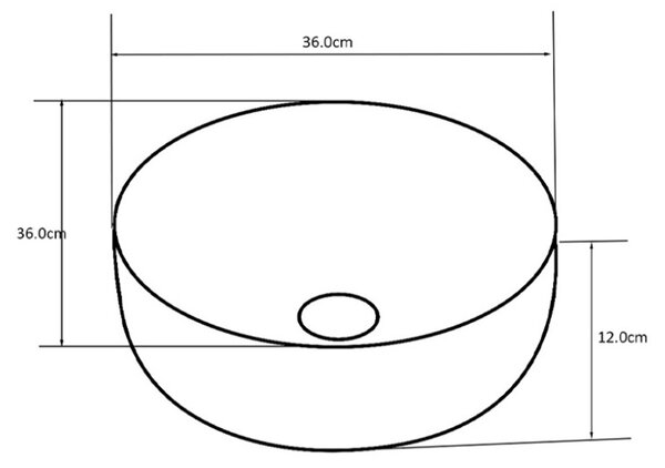 BPS-koupelny Keramické umývadlo na dosku LAVA P GL 360 36x36 cm, biele/ružové zlato