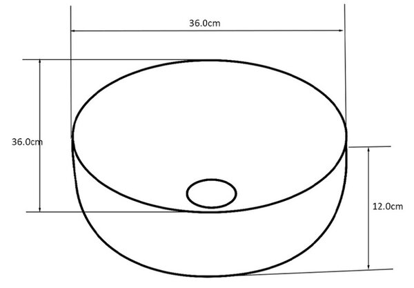 BPS-koupelny Keramické umývadlo na dosku LAVA GL BR 360 36x36 cm, biele/zlaté