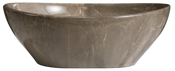 BPS-koupelny Keramické umývadlo na dosku LUMO MAR8 405 40,5x30 cm, hnedý mramor