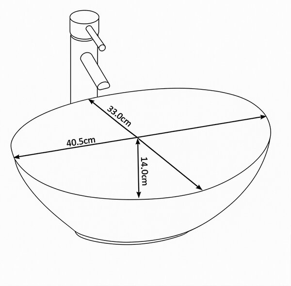 BPS-koupelny Keramické umývadlo na dosku LUMO MAR8 405 40,5x30 cm, hnedý mramor