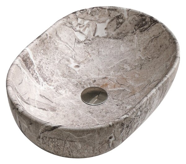 BPS-koupelny Keramické umývadlo na dosku NEO MAR2 480 48x34,5 cm, sivý mramor