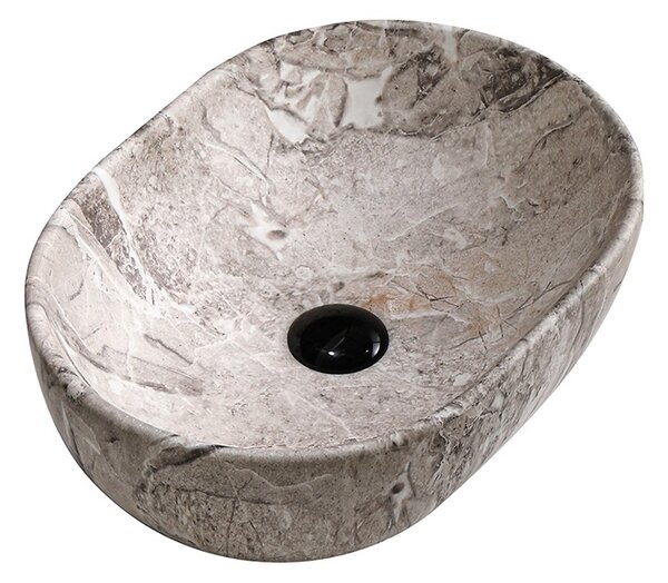 BPS-koupelny Keramické umývadlo na dosku NEO MAR2 480 48x34,5 cm, sivý mramor