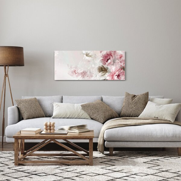 Obraz - Maľba ružových kvetov (120x50 cm)