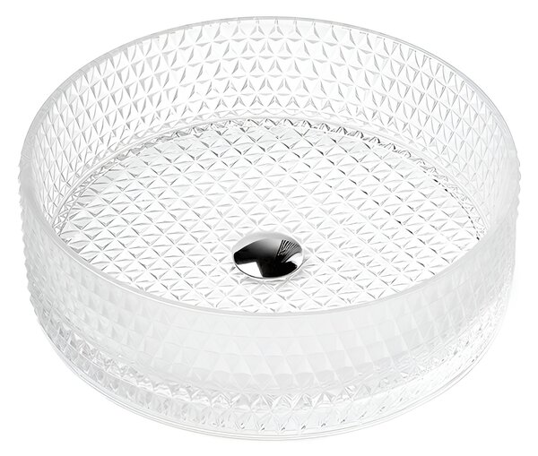 BPS-koupelny Sklenené umývadlo na dosku BRILLANT1 WH 360 36x12 cm, mat