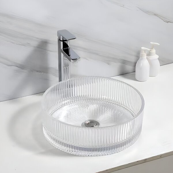 BPS-koupelny Sklenené umývadlo na dosku BRILLANT2 TR 360 36x12 cm, transparent