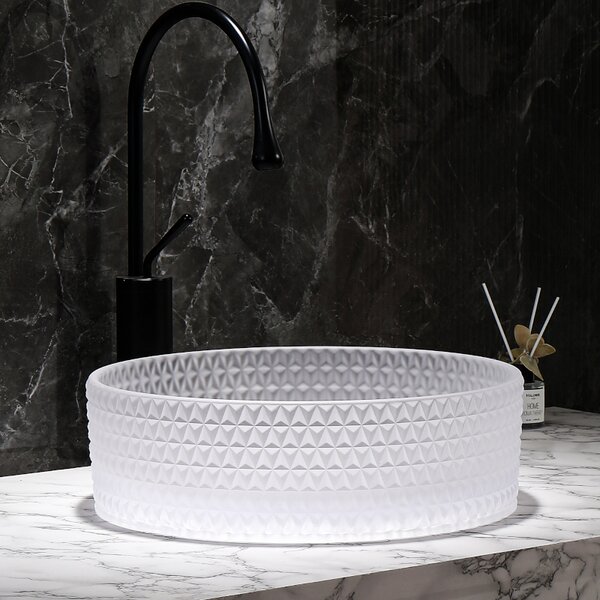BPS-koupelny Sklenené umývadlo na dosku BRILLANT1 WH 360 36x12 cm, mat