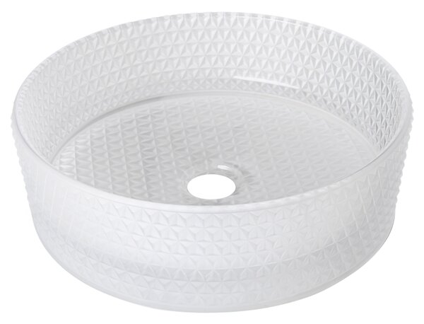 BPS-koupelny Sklenené umývadlo na dosku BRILLANT1 WH 360 36x12 cm, mat