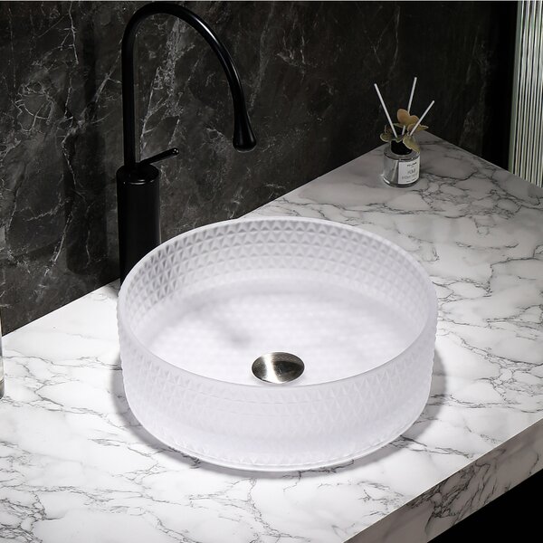 BPS-koupelny Sklenené umývadlo na dosku BRILLANT1 WH 360 36x12 cm, mat