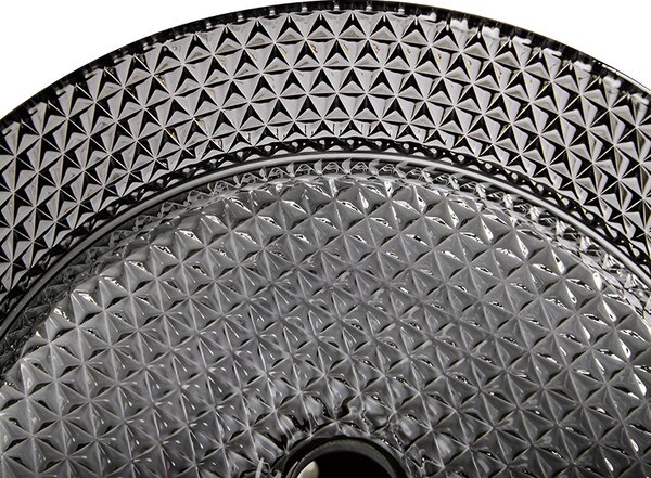 BPS-koupelny Sklenené umývadlo na dosku BRILLANT1 BL PL 360 36x12 cm, platina lesk