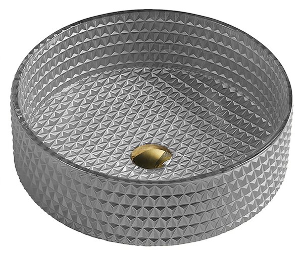 BPS-koupelny Sklenené umývadlo na dosku BRILLANT1 SV 360 36x12 cm, strieborná mat
