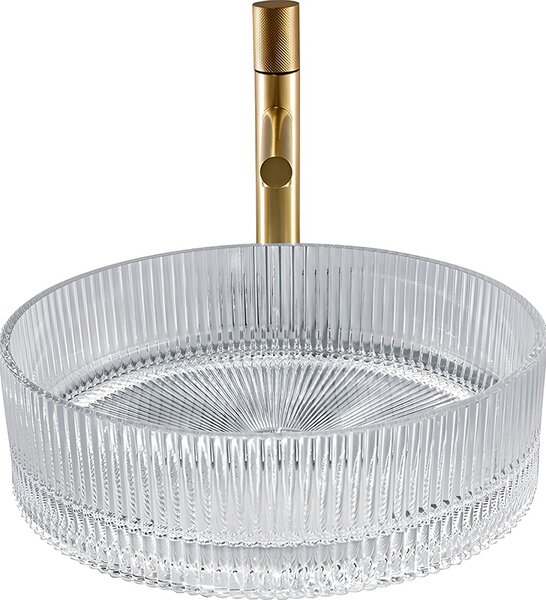 BPS-koupelny Sklenené umývadlo na dosku BRILLANT2 TR 360 36x12 cm, transparent
