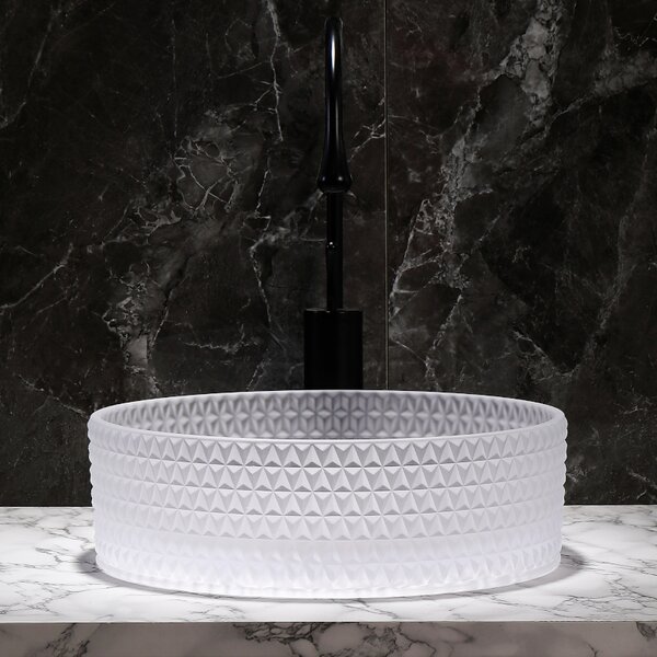 BPS-koupelny Sklenené umývadlo na dosku BRILLANT1 WH 360 36x12 cm, mat