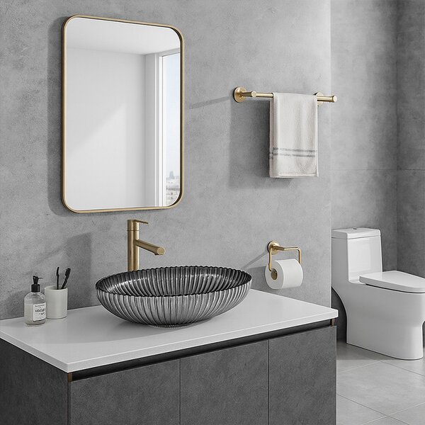BPS-koupelny Sklenené umývadlo na dosku BRILLANT3 BL PL 510 51x35 cm, platina lesk