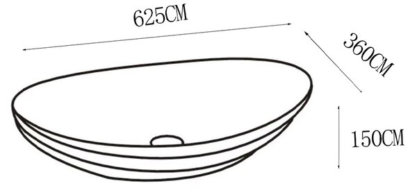 BPS-koupelny Keramické umývadlo na dosku LAVI WH GL LN 625 62x36 cm, biela / zlatá lesk