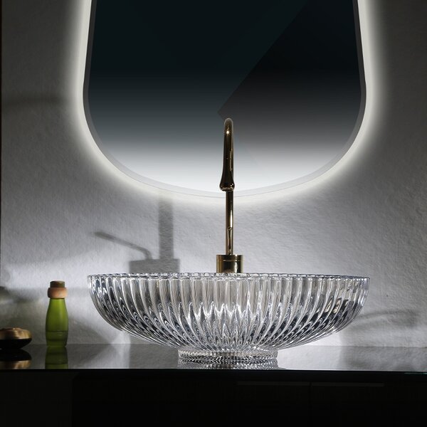 BPS-koupelny Sklenené umývadlo na dosku BRILLANT3 TR 510 51x35 cm, transparent
