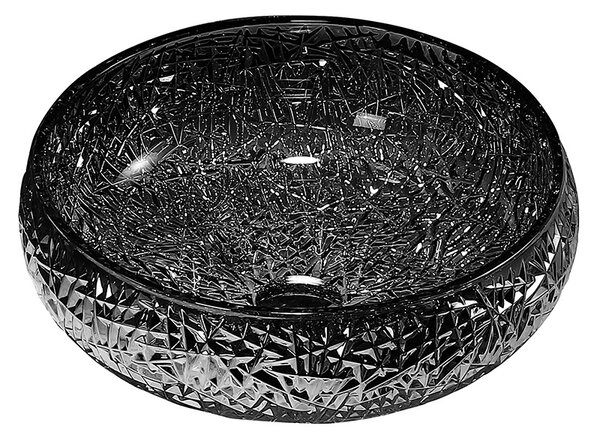 BPS-koupelny Sklenené umývadlo na dosku BRILLANT4 BL 410 41x12 cm, čierny lesk