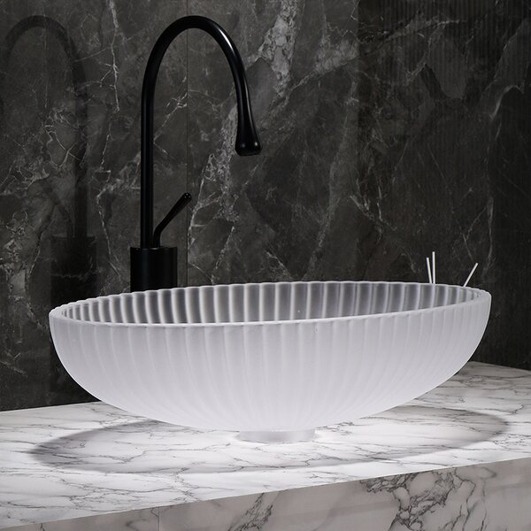 BPS-koupelny Sklenené umývadlo na dosku BRILLANT3 WH 510 51x35 cm, mat