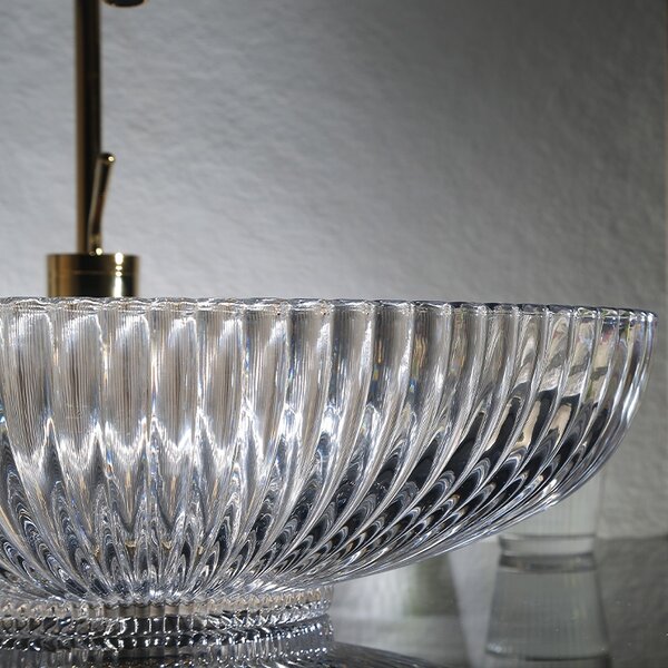 BPS-koupelny Sklenené umývadlo na dosku BRILLANT3 TR 510 51x35 cm, transparent