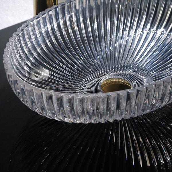 BPS-koupelny Sklenené umývadlo na dosku BRILLANT3 TR 510 51x35 cm, transparent