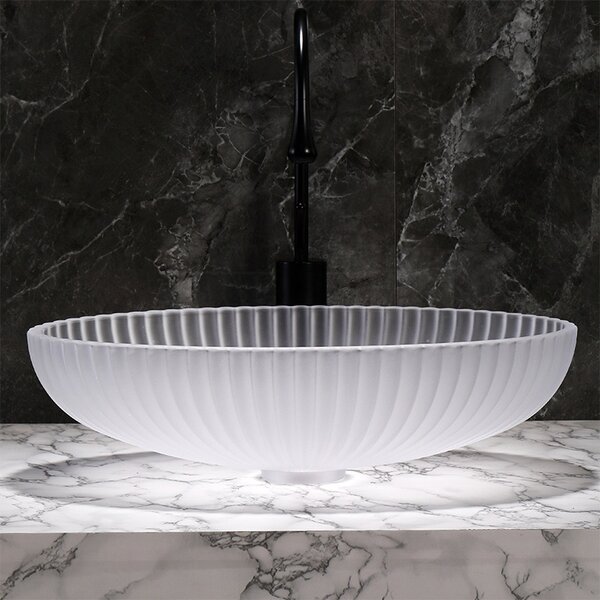 BPS-koupelny Sklenené umývadlo na dosku BRILLANT3 WH 510 51x35 cm, mat