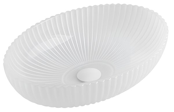 BPS-koupelny Sklenené umývadlo na dosku BRILLANT3 WH 510 51x35 cm, mat