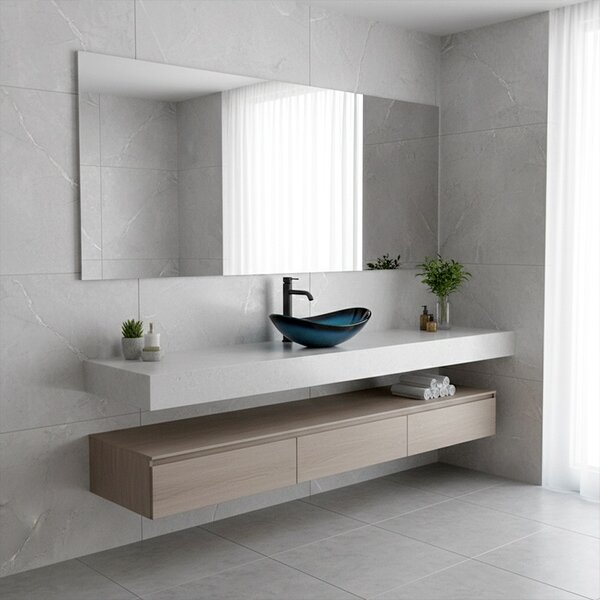 BPS-koupelny Keramické umývadlo na dosku LAVI BU BL 530 54x37 cm, modré lesk