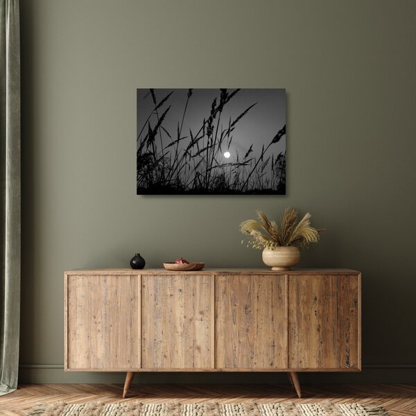 Sklenený obraz - Lúka so západom slnka (70x50 cm)