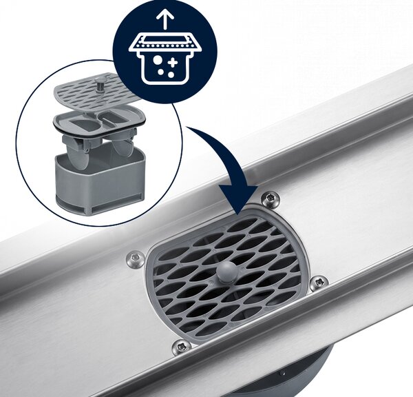 BPS-koupelny Sprchový odtokový žľab 2in1 DL02 360 ST 50 cm, satén