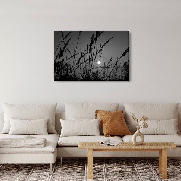 Obraz - Lúka so západom slnka (90x60 cm)