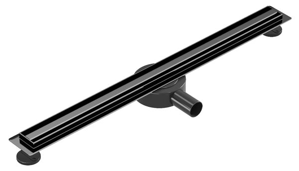 BPS-koupelny Sprchový odtokový žľab DL03 SLIM BL 60 cm, čierny