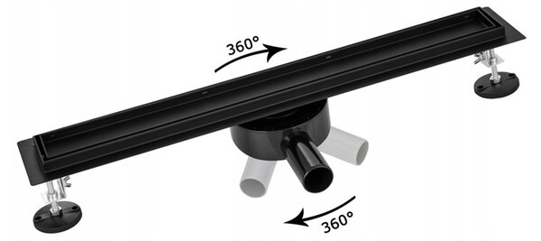 BPS-koupelny Sprchový odtokový žľab DL03 SLIM BL 60 cm, čierny