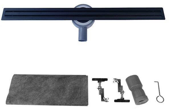 BPS-koupelny Sprchový odtokový žľab DL03 SLIM BL 60 cm, čierny