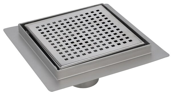 BPS-koupelny Štvorcový sprchový odtokový žľab DL08 QUBE G3 ST 15x15 cm, satén