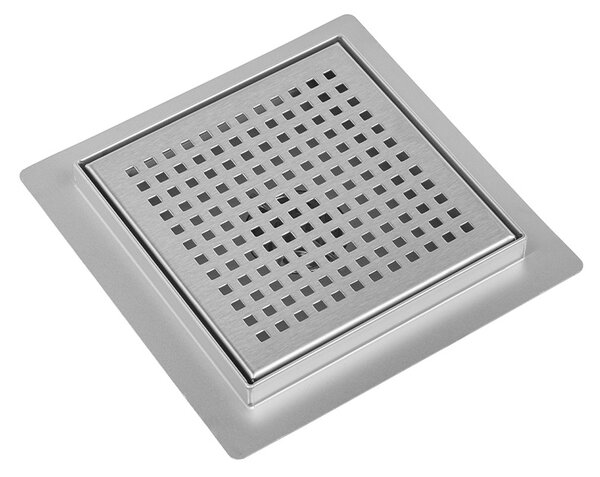 BPS-koupelny Štvorcový sprchový odtokový žľab DL08 QUBE G3 ST 15x15 cm, satén