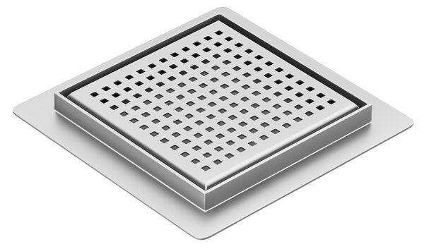 BPS-koupelny Štvorcový sprchový odtokový žľab DL08 QUBE G3 ST 15x15 cm, satén